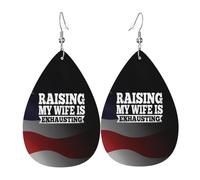 Raising My Wife Is Exhausting Women Hook Earring Teardrop Shape Drop Earrings Exquisite Dangle Earrings For Vacation Ceremonies Multiple Piercings