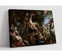 Raising Of The Cross Religious Peter Paul Rubens Canvas Wall Art Picture Print - 12 inch wide x 8 inch high (Frame Depth 30mm)