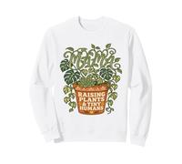 Raising Plants and Tiny Humans Monstera Garden Mom Graphic Sweatshirt