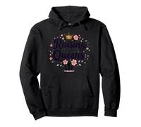 Raising Queens: Empowering Daughters Floral Crown Gift Pullover Hoodie, Adult Unisex, Black, L