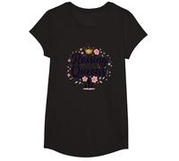 Raising Queens: Empowering Daughters Floral Crown Gift T-Shirt, Girls, Black, Medium