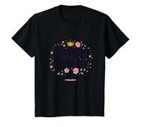 Raising Queens: Empowering Daughters Floral Crown Gift T-Shirt, Kids, Black, 10 Years