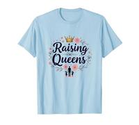 Raising Queens: Empowering Daughters Floral Crown Gift T-Shirt, Men, Baby Blue, M