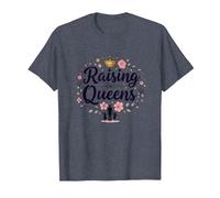 Raising Queens: Empowering Daughters Floral Crown Gift T-Shirt, Men, Heather Blue, M
