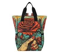 Raising Rose Vintage Artistic Diaper Bag Backpack Mom Bag Casual Lightweight Large Capacity for Travel Mammy Women Girls