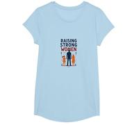 Raising Strong Women: Empowering Daughters for Fathers T-Shirt, Girls, Baby Blue, XS