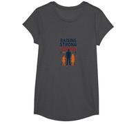 Raising Strong Women: Empowering Daughters for Fathers T-Shirt, Girls, Dark Heather Grey, XS
