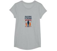 Raising Strong Women: Empowering Daughters for Fathers T-Shirt, Girls, Heather Grey, Small
