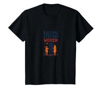 Raising Strong Women: Empowering Daughters for Fathers T-Shirt, Kids, Black, 6 Years