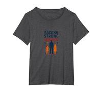Raising Strong Women: Empowering Daughters for Fathers T-Shirt, Women's Plus, Dark Heather Grey, 5X