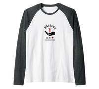 Raising Strong Women: Empowerment and Support Raglan Baseball Tee, Men, Dark Heather/White, XXL