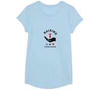 Raising Strong Women: Empowerment and Support T-Shirt, Girls, Baby Blue, XS