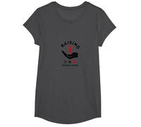 Raising Strong Women: Empowerment and Support T-Shirt, Girls, Dark Heather Grey, Large