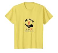 Raising Strong Women: Empowerment and Support T-Shirt, Kids, Lemon, 6 Years