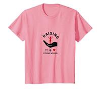 Raising Strong Women: Empowerment and Support T-Shirt, Kids, Pink, 6 Years