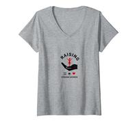 Raising Strong Women: Empowerment and Support V-Neck T-Shirt, Women, Heather Grey, M