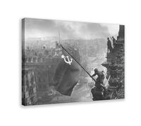 Raising The Soviet Flag Over The Reichstag USSR World War 2 Berlin Poster Bedroom Canvas Decor Print Wall Art Office Room Aesthetic Decor Gift Frame 1