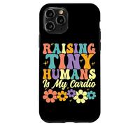 Raising Tiny Humans Is My Cardio Groovy Floral Family Parent Case for iPhone 11 Pro