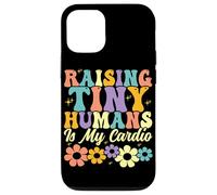 Raising Tiny Humans Is My Cardio Groovy Floral Family Parent Case for iPhone 12/12 Pro