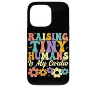 Raising Tiny Humans Is My Cardio Groovy Floral Family Parent Case for iPhone 13 Pro