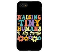 Raising Tiny Humans Is My Cardio Groovy Floral Family Parent Case for iPhone SE (2020) / 7/8