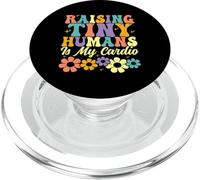Raising Tiny Humans Is My Cardio Groovy Floral Family Parent PopSockets PopGrip for MagSafe