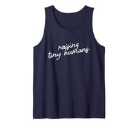 Raising Tiny Humans Minimalist Mom Script Phrase Tank Top