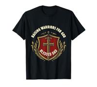 Raising Warriors God Blessed Dad Sword Cross Shield T-Shirt