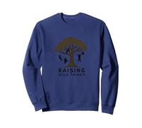 Raising Wild Things: Playful Kids Tree Silhouette Sweatshirt, Adult Unisex, Navy, S