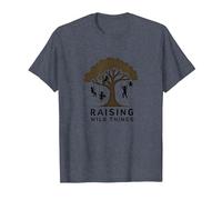 Raising Wild Things: Playful Kids Tree Silhouette T-Shirt, Men, Heather Blue, 6XL
