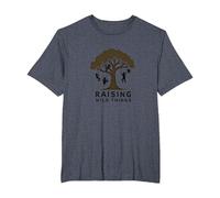 Raising Wild Things: Playful Kids Tree Silhouette T-Shirt, Men's Big and Tall, Heather Blue, 2X Tall
