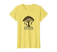 Raising Wild Things: Playful Kids Tree Silhouette T-Shirt, Women, Lemon, XS