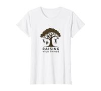 Raising Wild Things: Playful Kids Tree Silhouette T-Shirt, Women, White, S