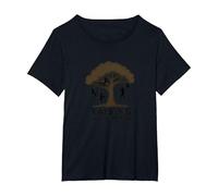 Raising Wild Things: Playful Kids Tree Silhouette T-Shirt, Women's Plus, Black, 2X