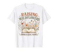 Raising Wildflowers Homeschool Mama Boho Floral Mom Value Graphic T-Shirt, Men, White, L
