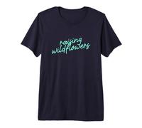 Raising Wildflowers Minimalist Mom Script Phrase Premium T-Shirt
