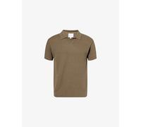 Raith Mens Raith Rapha Textured Cotton Polo Shirt Dark Olive M
