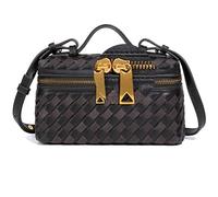 Raiuyow Mini Woven Crossbody Purse Square Box Bags Top-Handle Tote Handbag Shoulder Bag Cute Satchels Trendy, Suede Choclate
