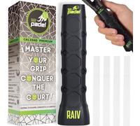 Raiv Padel - Anti-Vibration Padel Grip + 4 Plastic Straps for Easy Installation | Octacore Padel Grip | Men's and Women's Padel Accessories to Take Your Game to the Next Level (Black)