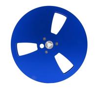 Raiveug 7 Inch Aluminum Alloy Open Reel Sound Tape Empty Reel Enhancing Recording Experience for Universal Compatibility (Red) (Blue)