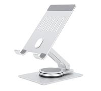 Raiveug Phone Stand Silver Phone Holder Stable Durable Rotation Foldable Aluminium Alloy Support Tablets Home Office Travel