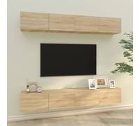 raivo wall hung wooden entertainment unit in sonoma oak