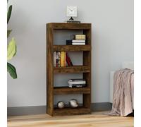 raivos wooden bookshelf and room divider in smoked oak