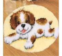 Raixleb Latch Hook Kits for Adults/Kids Pattern Printed Rug Making Kit Everything Included Gift for Family Friends Latch Hook Rugs DIY Needlework Crafts for Home Sofa 20X20 inches Dogs