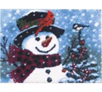 Raixleb Latch Hook Kits Rug Pattern Printed 20" X 15" DIY for Kids and Adults Gift for Family Friends Needlework Crafts Cute Christmas Gifts Snowman ZD044