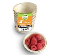 Raj Palm Leaf Round Bowls 4" (10cm) | 25 Count | Compostable Disposable