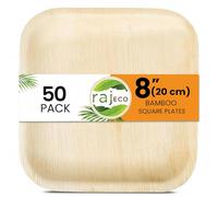 Raj Palm Leaf Square Plates 8" (20cm) | 50 Pack | Eco Fancy