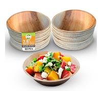 Raj Unique Collection 7.5" (19 cm) Round Bowls Palm Leaf Bowl Better Than Bamboo & Paper Bowl Disposable, Compostable, Biodegradable, Eco-Friendly Party Bowls Microwave Safe for Wedding & Events