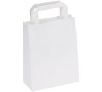 RAJA Carrier Bag Paper White 80 gsm 24 x 8 x 18 cm Pack of 50