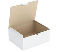 RAJA Corrugated Box Corrugated Cardboard 200 (W) x 100 (D) x 250 (H) mm White Pack of 50
